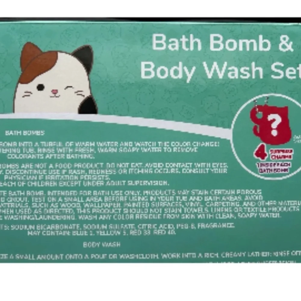 SQUISHMALLOWS BATH BOMB AND BODY WASH SET OF 8 NEW IN BOX